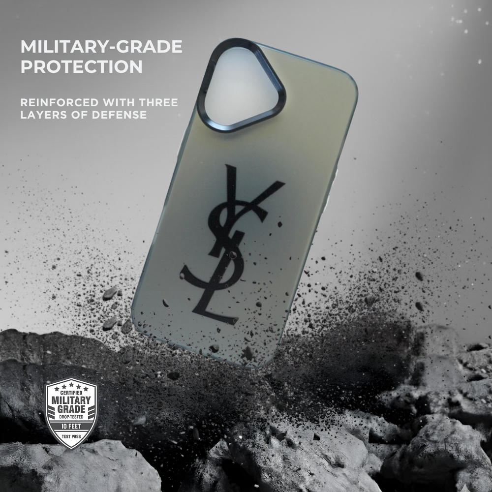 YSL Minimal Black Logo Case