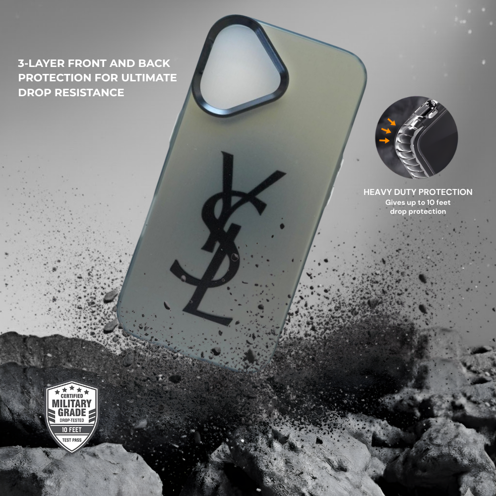 YSL Minimal Black Logo Case